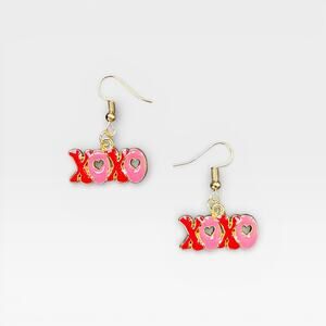 XOXO Pink Red Drop Earring